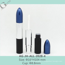 AG-JH-ALL-2028-4 cosmétique emballage aluminium Bullet-forme Double tête rouge à lèvres et brillant à lèvres Tube